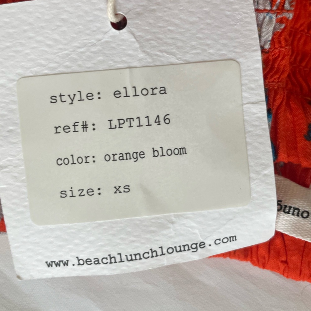 BeachLunchLounge Floral Orange Blossom off the shoulder Top Size XS NWT - Picture 12 of 15